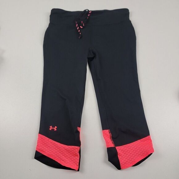Under Armour Leggings HeatGear Compression Capri Pants Womens Sz Medium Athletic - Picture 1 of 9